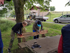 Arbeiten auf dem Hasunger Berg (Foto: Ilona Schmand)